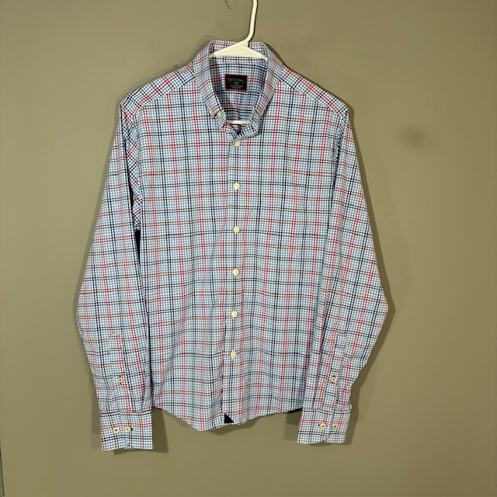 UNTUCKit Scansano Shirt Mens Small Blue Plaid Long Sleeve Button Up Slim Fit